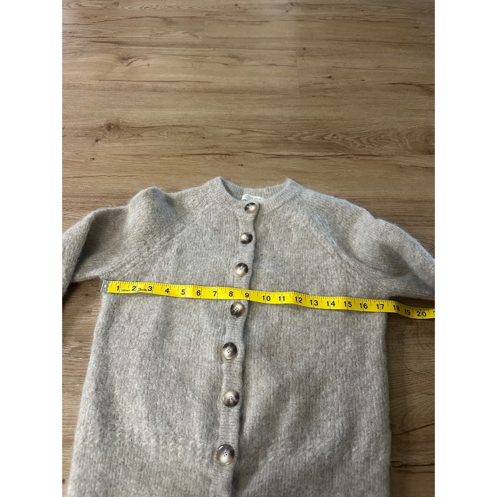 Sézane Othello Cardigan M Light Beige Baby Alpaca Italy Sweater fits xs shrunk - Picture 4 of 6